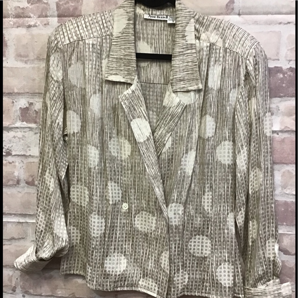 Anne Klein II SILK VNTG blouse savvy chic! Medium